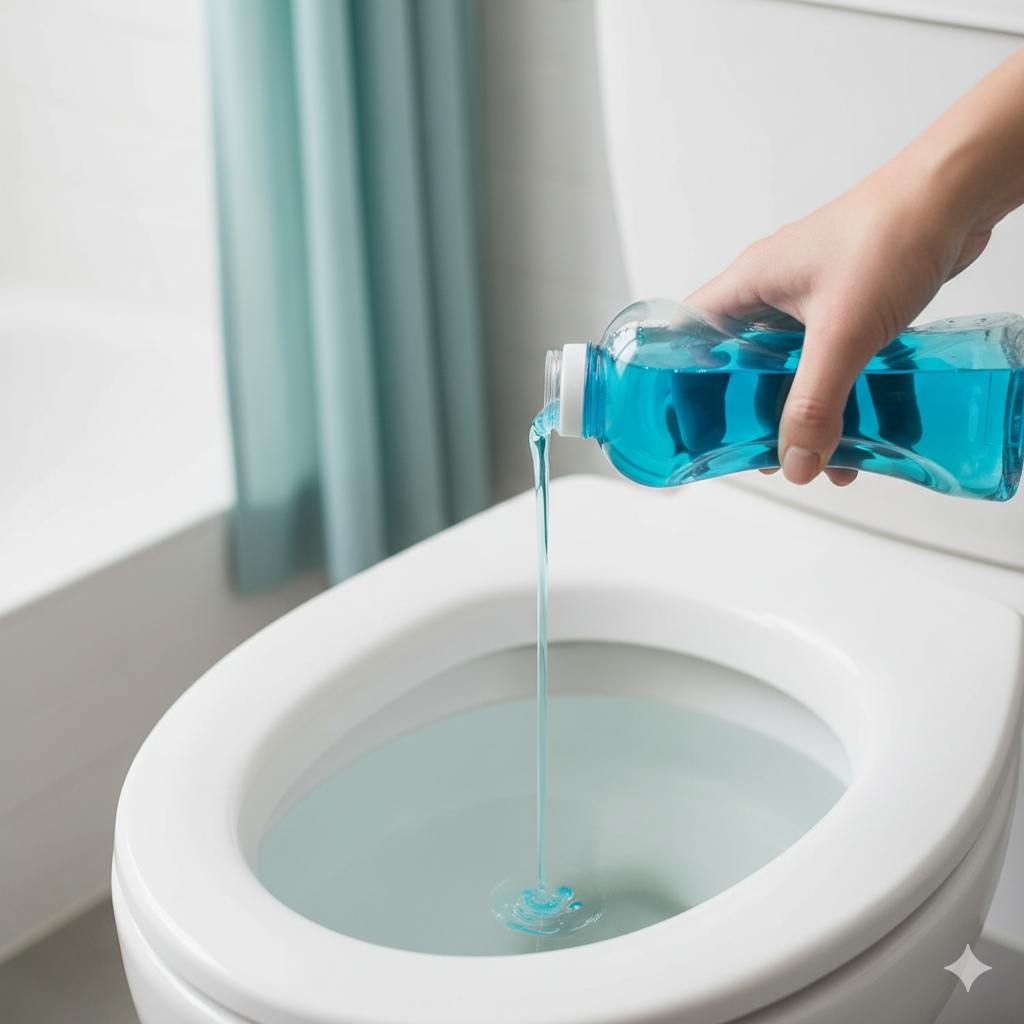 Déboucher des WC Technique 1 : L’eau chaude et le liquide vaisselle