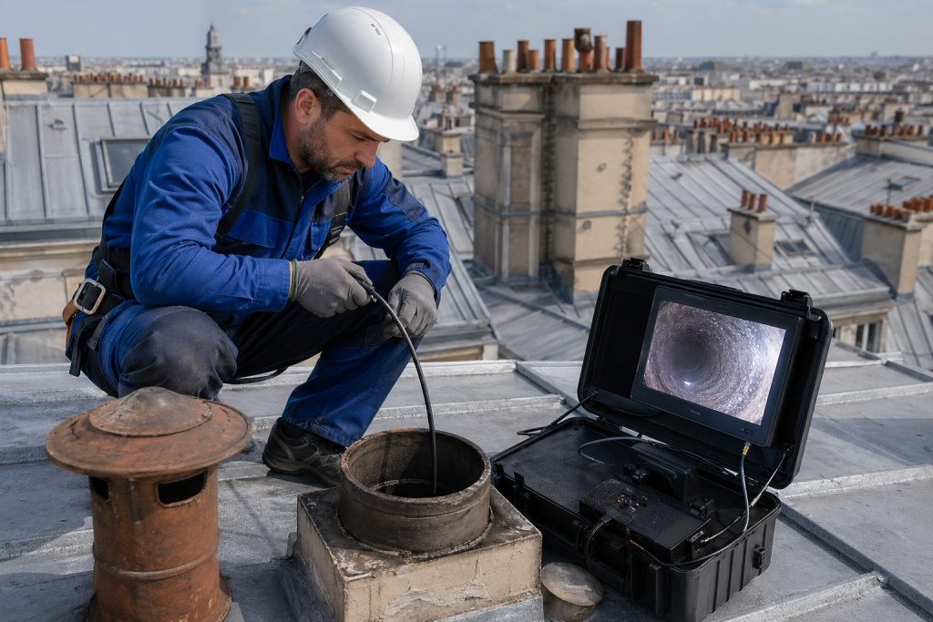 Comment se déroule une inspection caméra sur une colonne d'immeuble (5 à 8 étages)