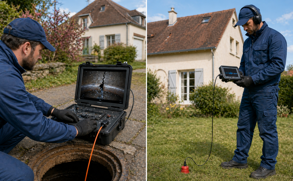 Comment localiser une fuite sans creuser : l'inspection caméra + écoute acoustique combinées