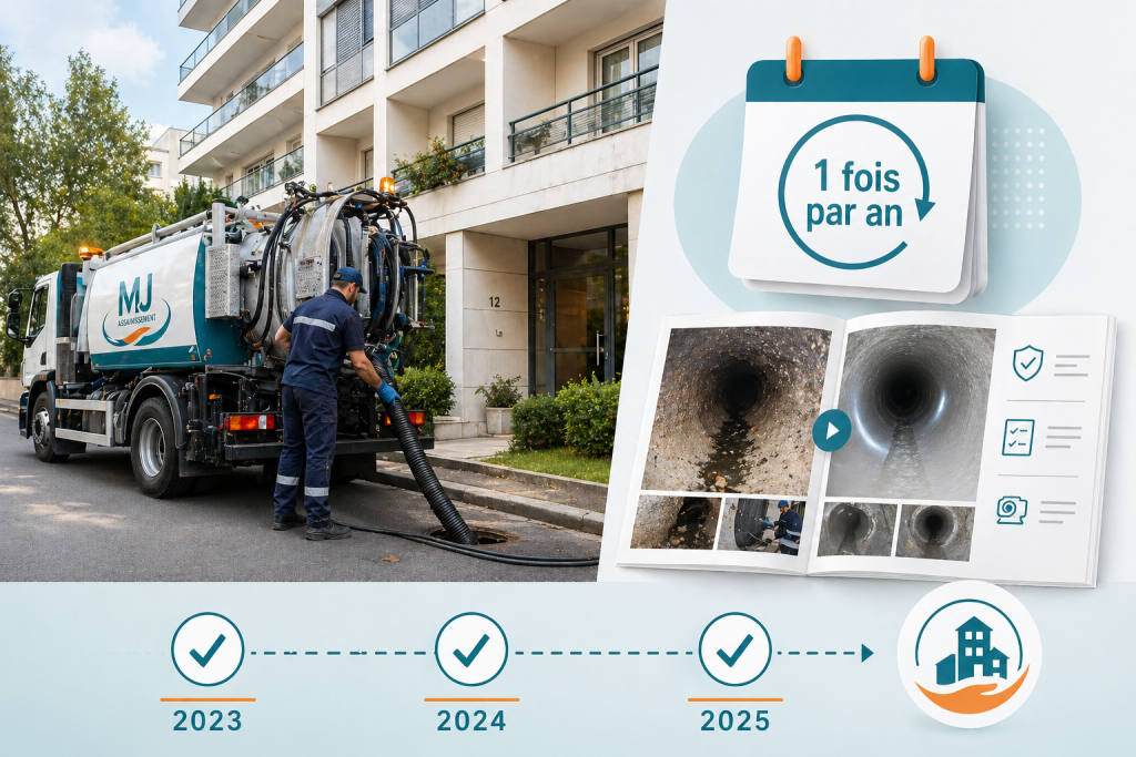 inspection caméra + hydrocurage colonne : le forfait préventif annuel recommandé pour les immeubles de plus de 30 ans