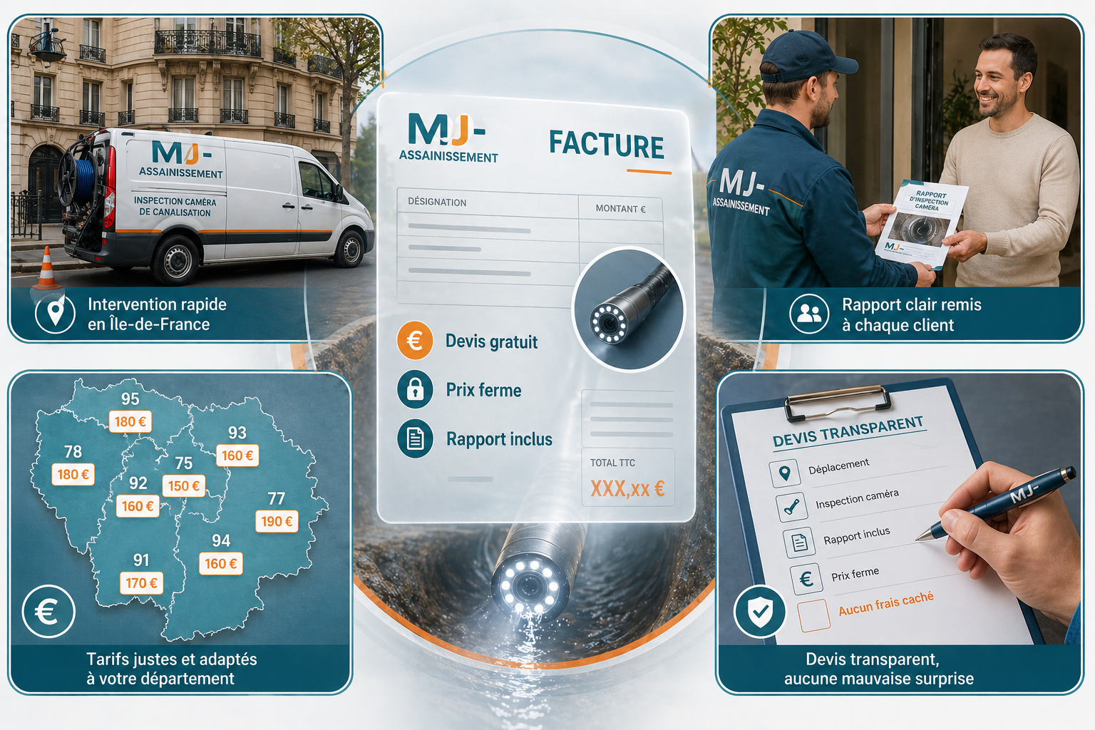 Tarif inspection caméra canalisation en Île-de-France